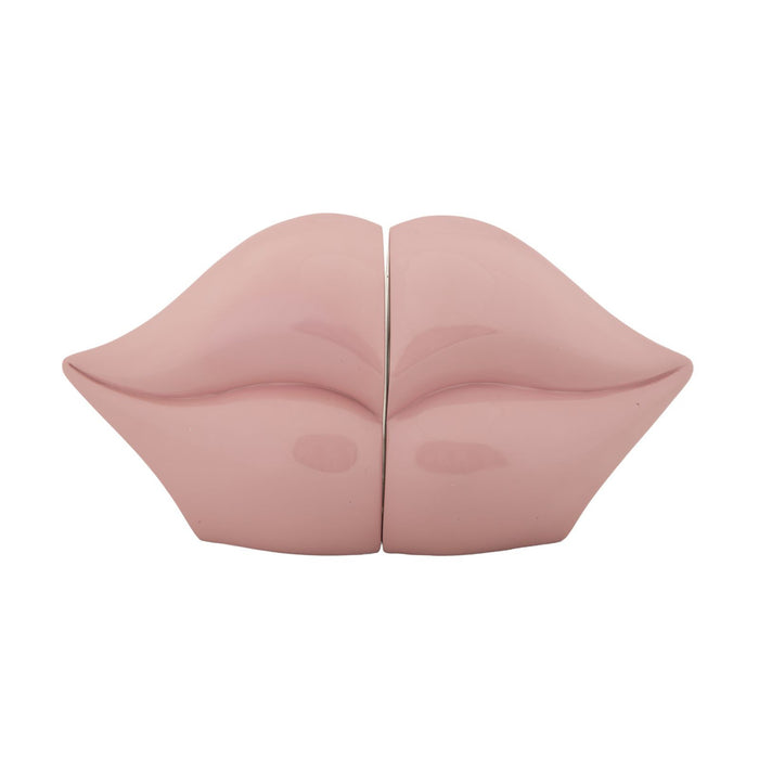 Scultura Bocca, Rosa, Poliresina, 27x9x13 cm, Seven Design