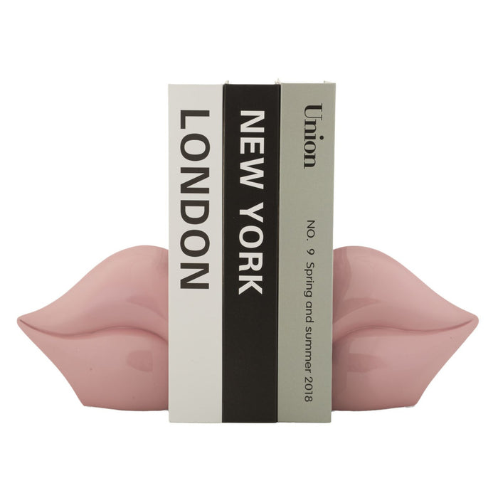 Scultura Bocca, Rosa, Poliresina, 27x9x13 cm, Seven Design