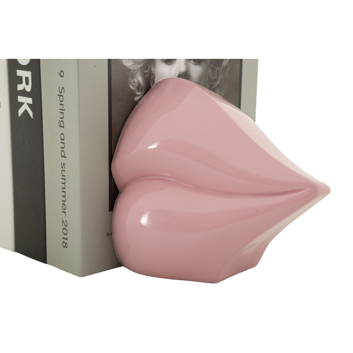 Scultura Bocca, Rosa, Poliresina, 27x9x13 cm, Seven Design