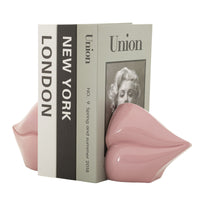 Scultura Bocca, Rosa, Poliresina, 27x9x13 cm, Seven Design