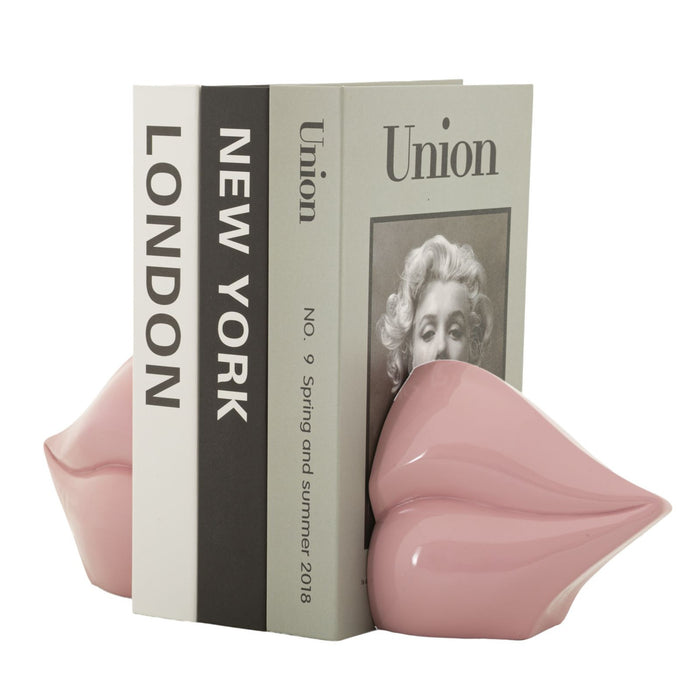 Scultura Bocca, Rosa, Poliresina, 27x9x13 cm, Seven Design