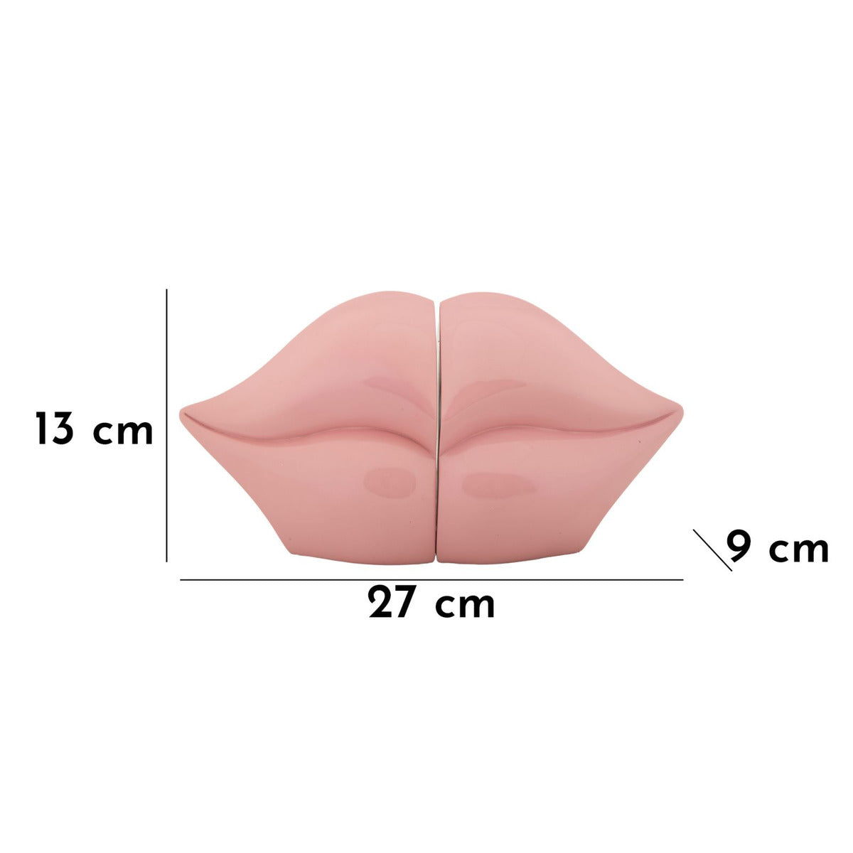 Scultura Bocca, Rosa, Poliresina, 27x9x13 cm, Seven Design