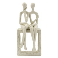Scultura Persone 1, Beige, Poliresina, 11,5x9x25 cm, Seven Design