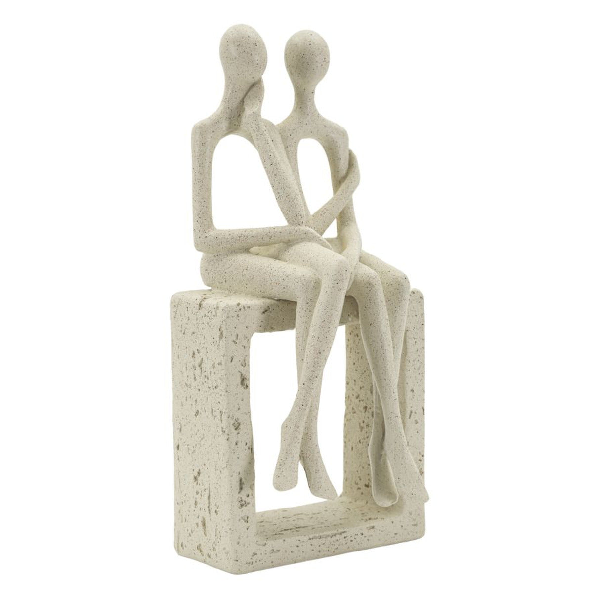 Scultura Persone 1, Beige, Poliresina, 11,5x9x25 cm, Seven Design