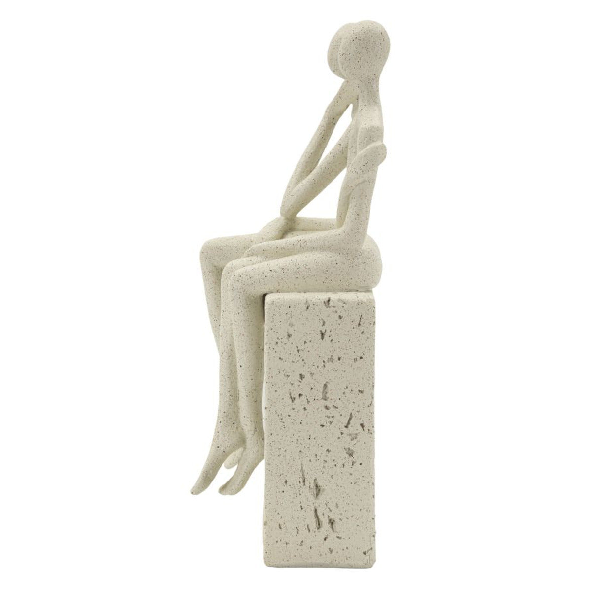 Scultura Persone 1, Beige, Poliresina, 11,5x9x25 cm, Seven Design
