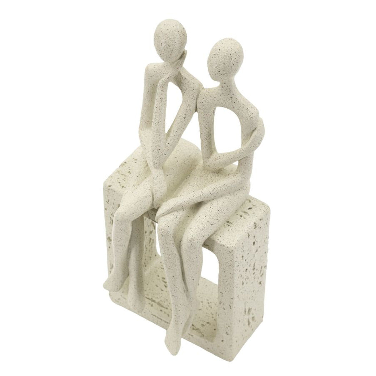 Scultura Persone 1, Beige, Poliresina, 11,5x9x25 cm, Seven Design