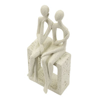 Scultura Persone 1, Beige, Poliresina, 11,5x9x25 cm, Seven Design
