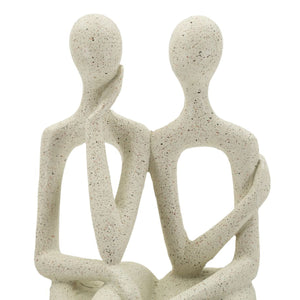 Scultura Persone 1, Beige, Poliresina, 11,5x9x25 cm, Seven Design