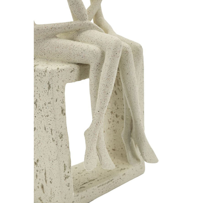 Scultura Persone 1, Beige, Poliresina, 11,5x9x25 cm, Seven Design