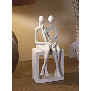 Scultura Persone 1, Beige, Poliresina, 11,5x9x25 cm, Seven Design