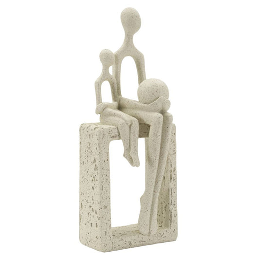 Scultura Persone 2, Beige, Poliresina, 10x7,5x26 cm, Seven Design
