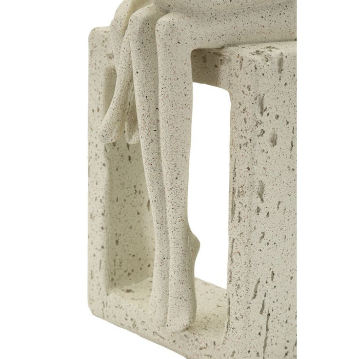 Scultura Persone 2, Beige, Poliresina, 10x7,5x26 cm, Seven Design
