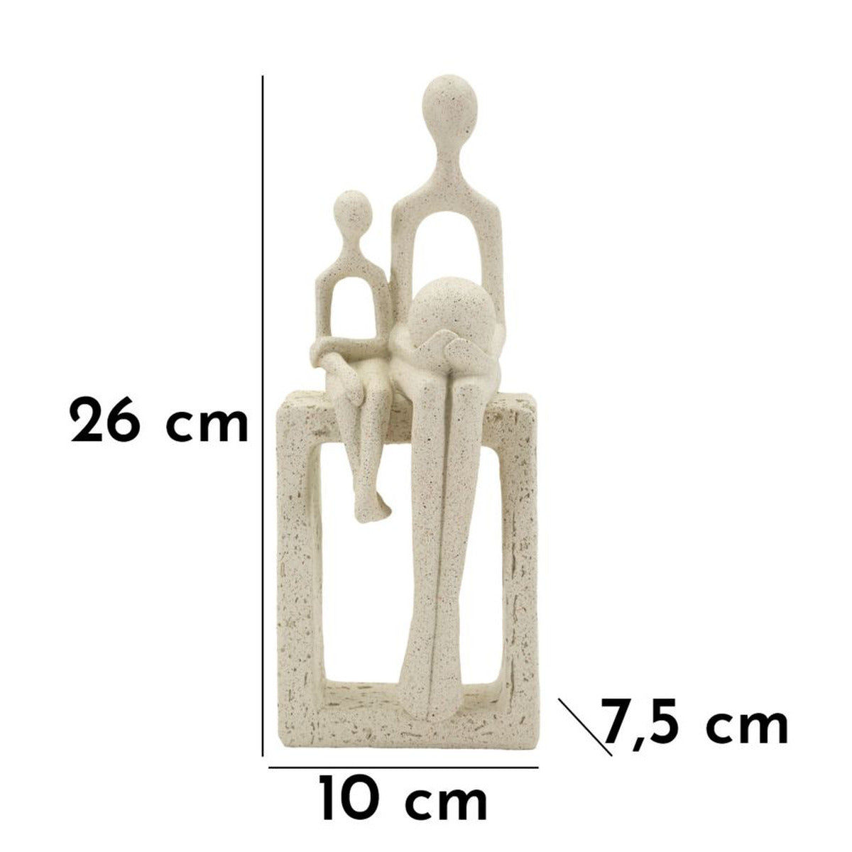 Scultura Persone 2, Beige, Poliresina, 10x7,5x26 cm, Seven Design