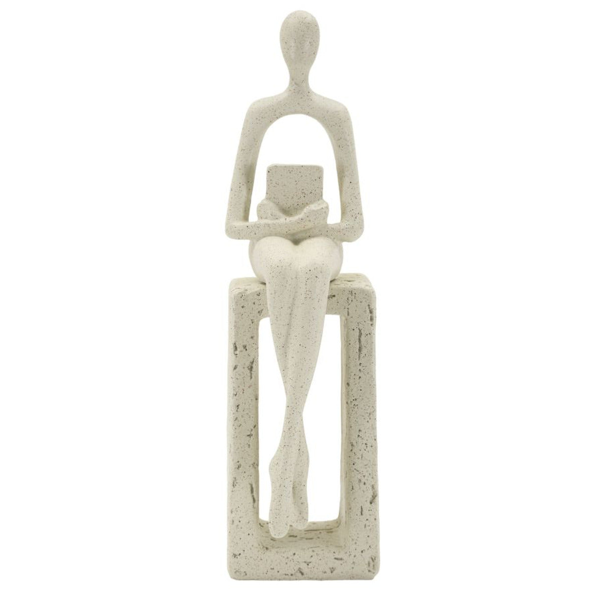 Scultura Personaggio, Beige, Poliresina, 8,5x6,5x24 cm, Seven Design