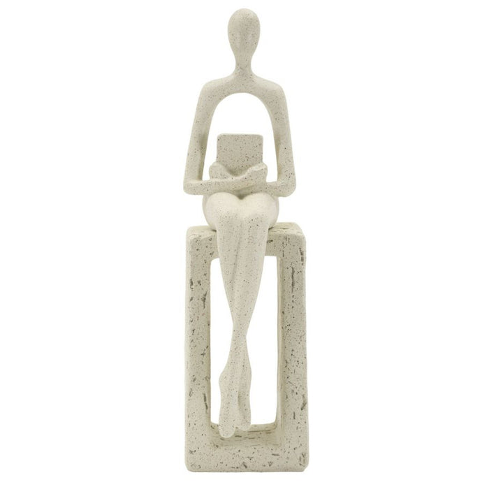 Scultura Personaggio, Beige, Poliresina, 8,5x6,5x24 cm, Seven Design