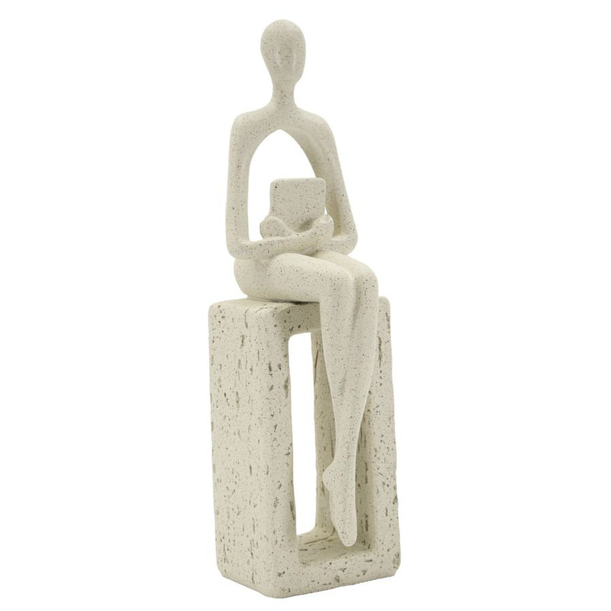 Scultura Personaggio, Beige, Poliresina, 8,5x6,5x24 cm, Seven Design