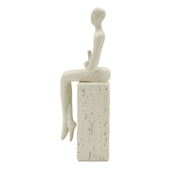 Scultura Personaggio, Beige, Poliresina, 8,5x6,5x24 cm, Seven Design