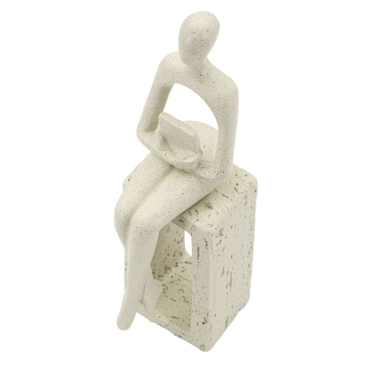 Scultura Personaggio, Beige, Poliresina, 8,5x6,5x24 cm, Seven Design
