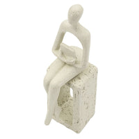 Scultura Personaggio, Beige, Poliresina, 8,5x6,5x24 cm, Seven Design