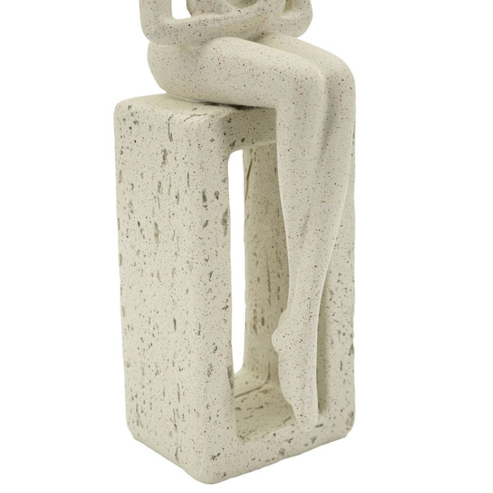 Scultura Personaggio, Beige, Poliresina, 8,5x6,5x24 cm, Seven Design