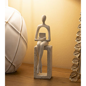 Scultura Personaggio, Beige, Poliresina, 8,5x6,5x24 cm, Seven Design