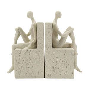Scultura Donne, Beige, Poliresina, 24x10x20,5 cm, Seven Design