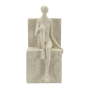 Scultura Donne, Beige, Poliresina, 24x10x20,5 cm, Seven Design