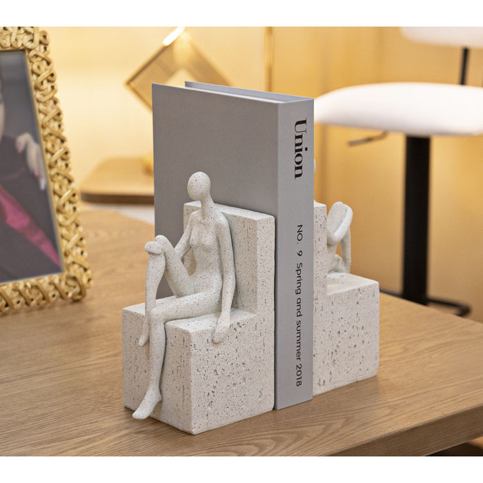 Scultura Donne, Beige, Poliresina, 24x10x20,5 cm, Seven Design