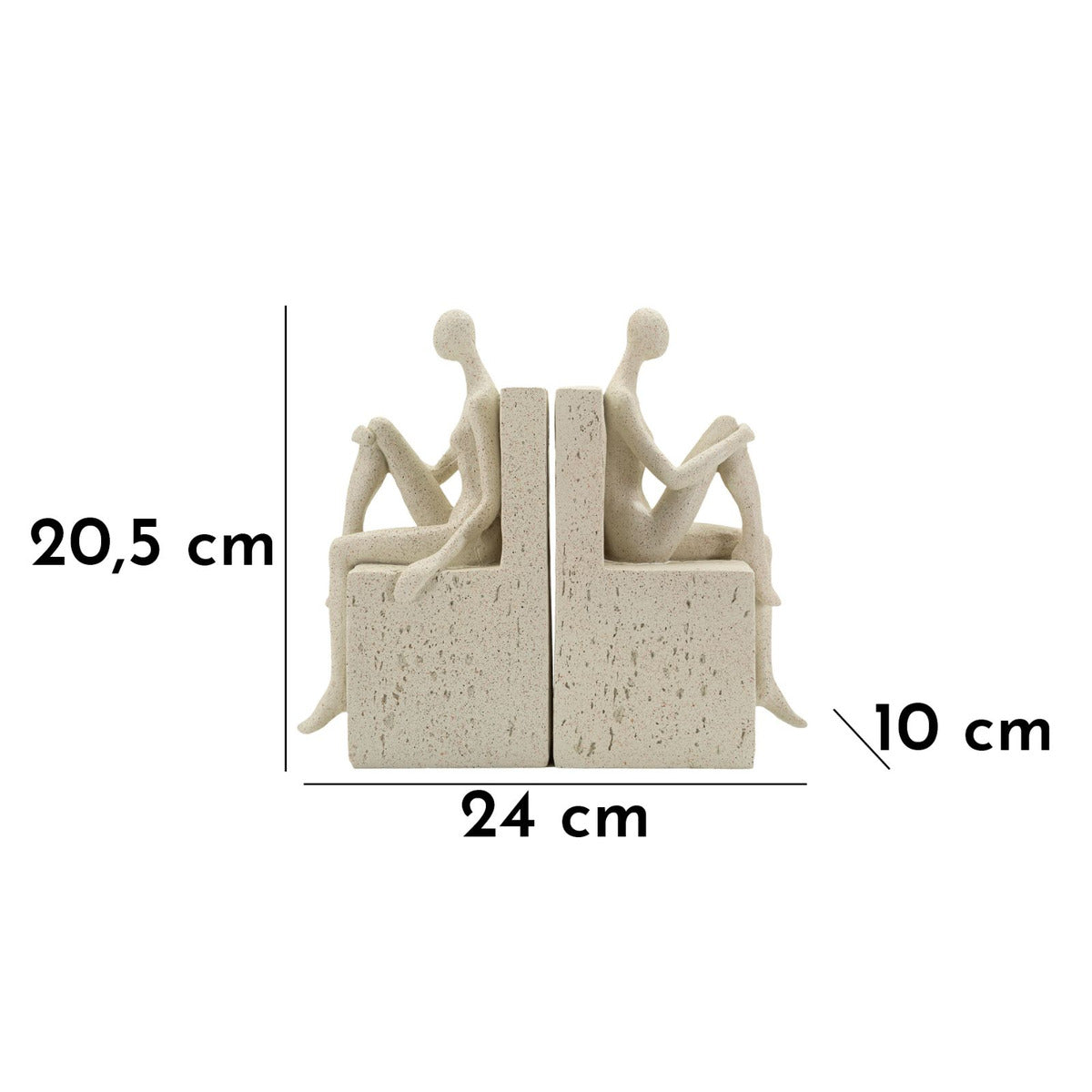 Scultura Donne, Beige, Poliresina, 24x10x20,5 cm, Seven Design
