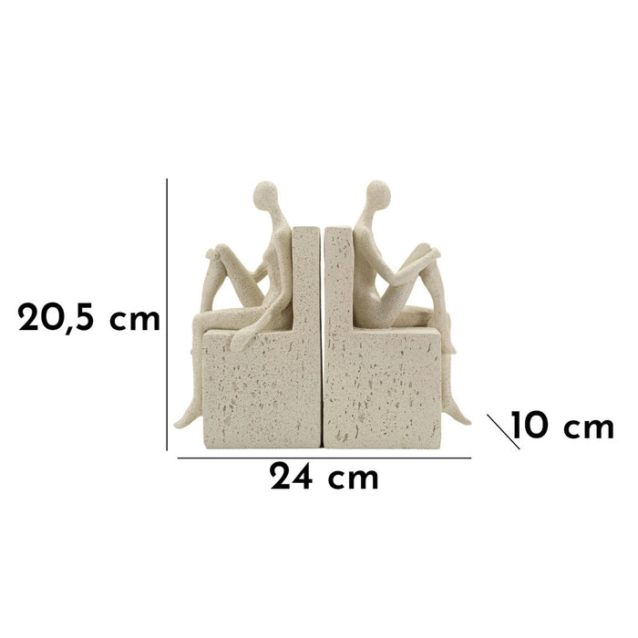 Scultura Donne, Beige, Poliresina, 24x10x20,5 cm, Seven Design