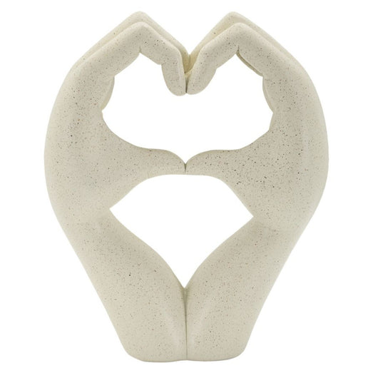 Scultura Cuore 1, Beige, Poliresina, 16,5x7x20 cm, Seven Design