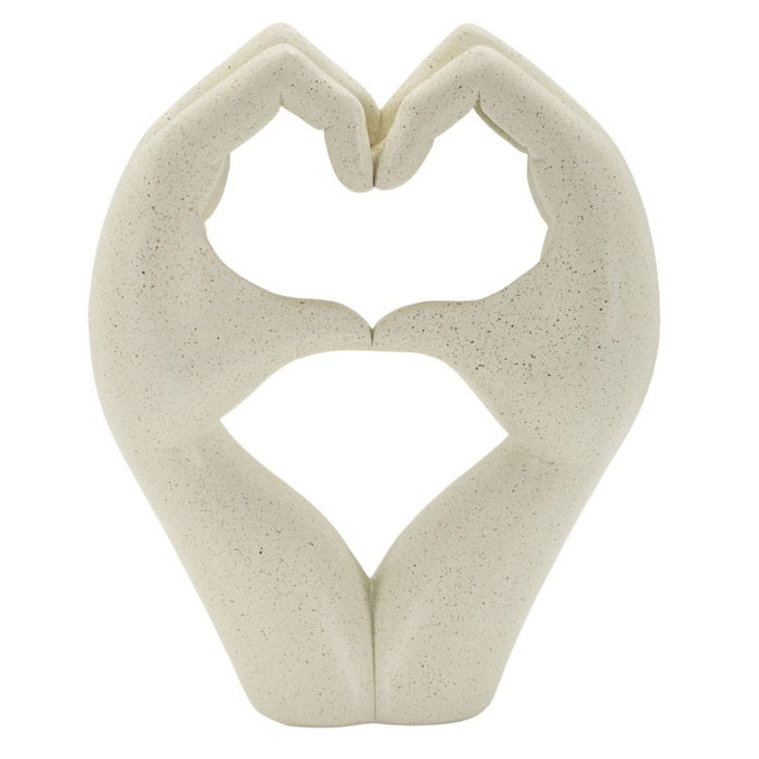 Scultura Cuore 1, Beige, Poliresina, 16,5x7x20 cm, Seven Design