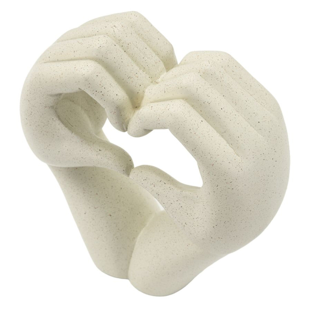 Scultura Cuore 1, Beige, Poliresina, 16,5x7x20 cm, Seven Design