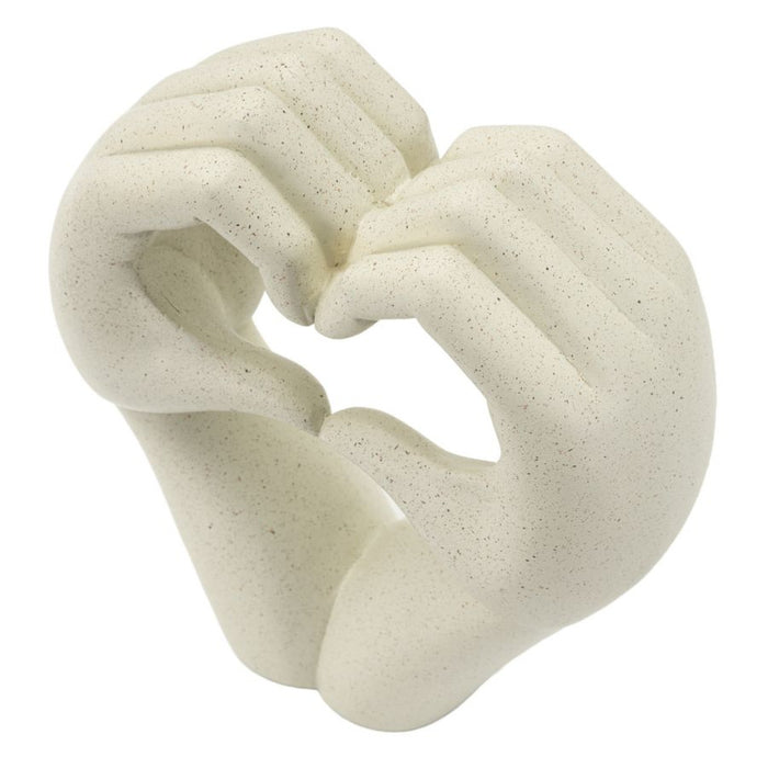 Scultura Cuore 1, Beige, Poliresina, 16,5x7x20 cm, Seven Design