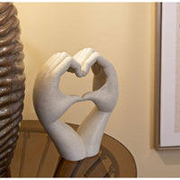 Scultura Cuore 1, Beige, Poliresina, 16,5x7x20 cm, Seven Design