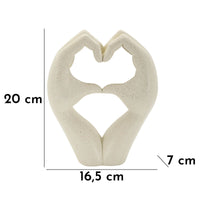 Scultura Cuore 1, Beige, Poliresina, 16,5x7x20 cm, Seven Design