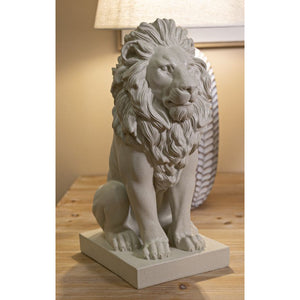 Scultura Leone 3, Beige, Poliresina, 17,5x25x40 cm, Seven Design