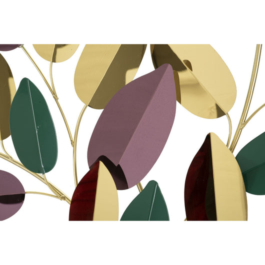 Decorazione in Metallo 3D Foglie, Multicolore, Metallo, 81,9x3,8x97 cm, Seven Design