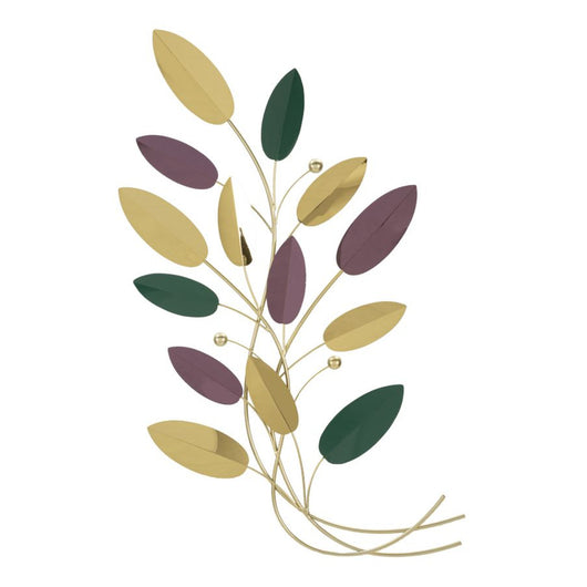 Decorazione in Metallo 3D Foglie 1, Multicolore, Metallo, 59x3,8x98,4 cm, Seven Design