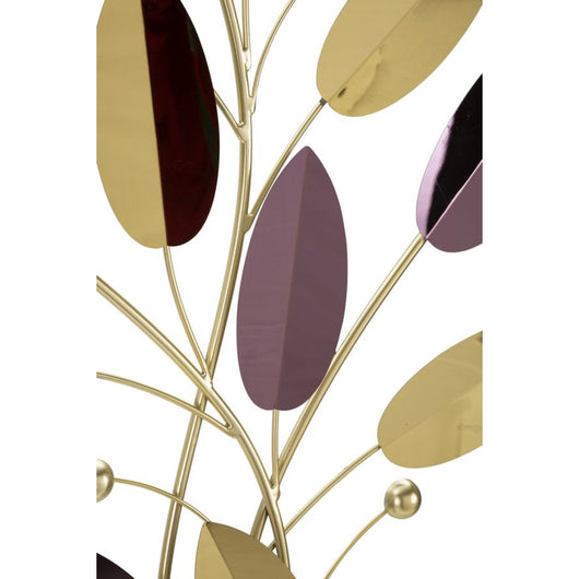 Decorazione in Metallo 3D Foglie 1, Multicolore, Metallo, 59x3,8x98,4 cm, Seven Design