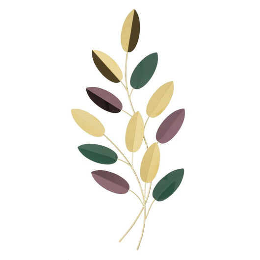 Decorazione in Metallo 3D Foglie 2, Multicolore, Metallo, 31x1,9x61 cm, Seven Design