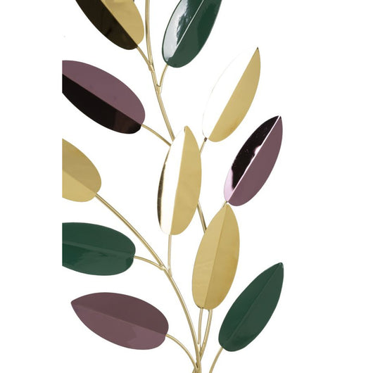 Decorazione in Metallo 3D Foglie 2, Multicolore, Metallo, 31x1,9x61 cm, Seven Design