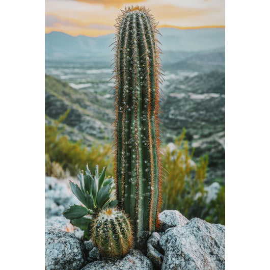 Stampa su Tela con Cornice Cactus, Multicolore, Legno, 60x4x90 cm, Seven Design