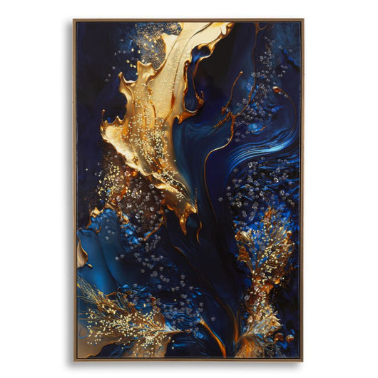 Stampa su Tela con Cornice Marmo, Multicolore, Legno, 60x4x90 cm, Seven Design