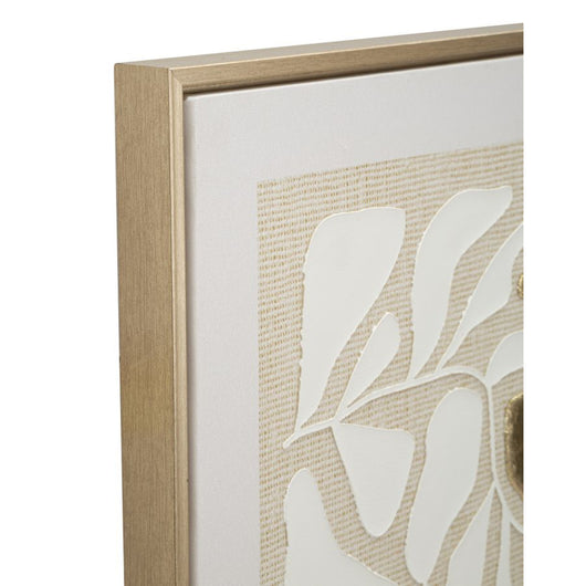 Stampa su Tela con Cornice Foglie 1, Multicolore, Legno, 50x3x70 cm, Seven Design