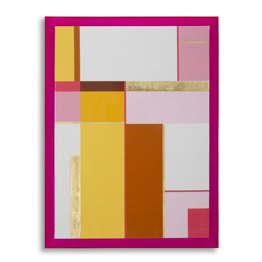 Stampa su Tela con Cornice Psicadelico 1, Multicolore, Legno, 60x3,3x80 cm, Seven Design