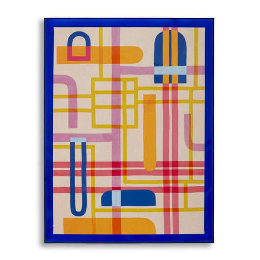 Stampa su Tela con Cornice Psicadelico 3, Multicolore, Legno, 60x3,3x80 cm, Seven Design