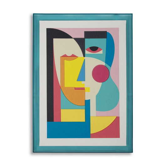 Stampa su Tela con Cornice Psicadelico 4, Multicolore, Legno, 50x3,3x70 cm, Seven Design