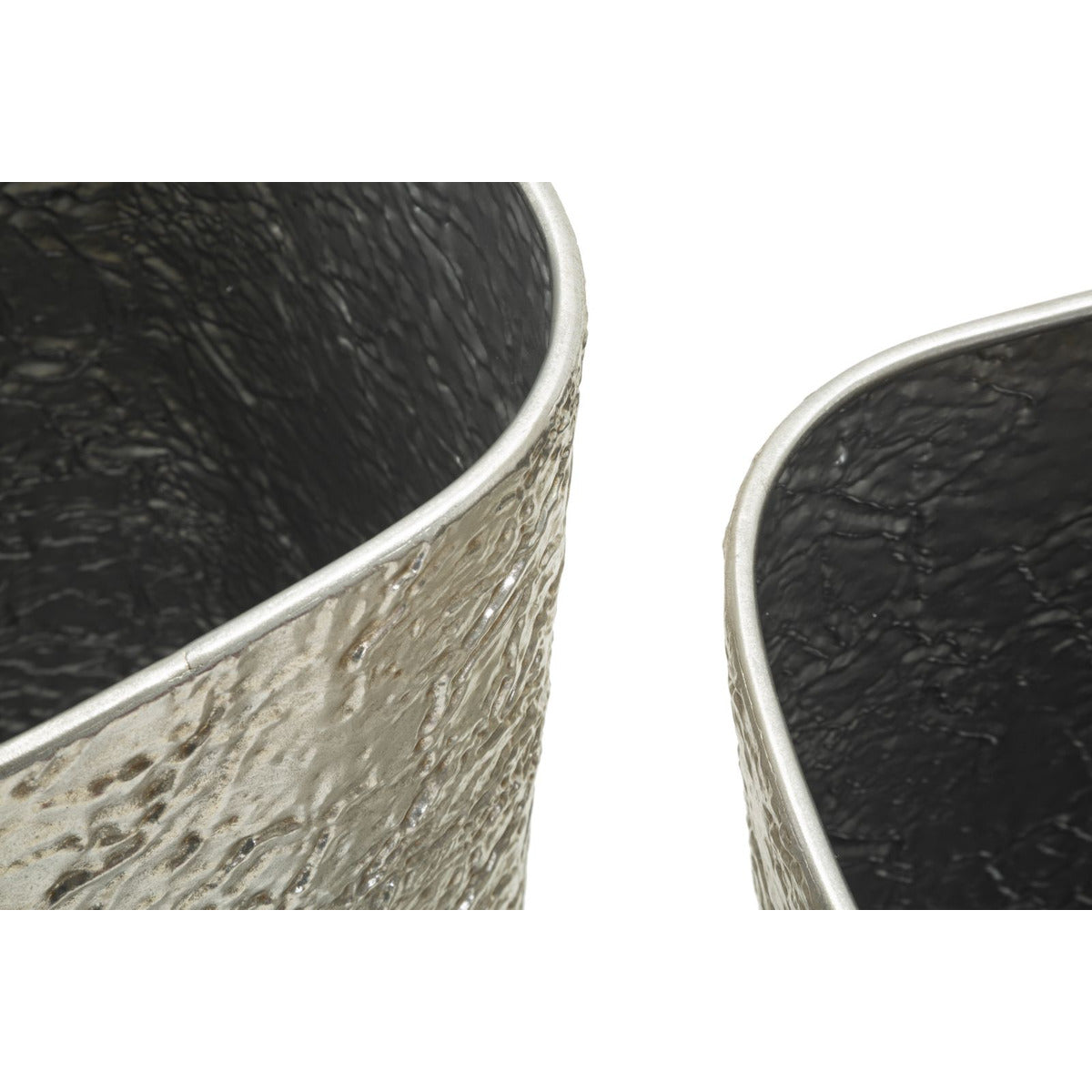 Set di 3 Vasi Decorativi MF774, Argento, Metallo, 41x41x80,5 cm, Seven Design