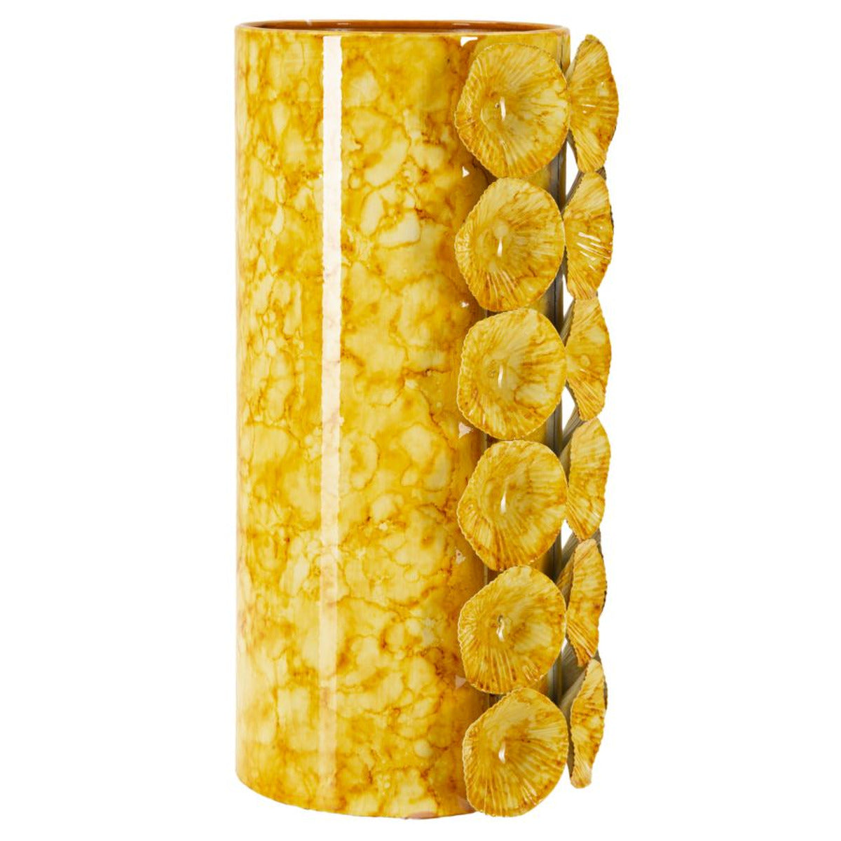 Vaso Decorativo MF853, Verde, Metallo, 16x15x33 cm, Seven Design